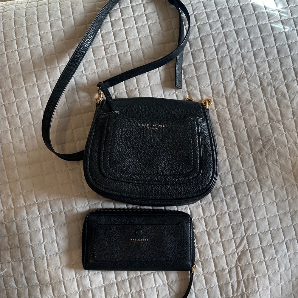 Marc Jacobs Black Crossbody Bag and wallet!